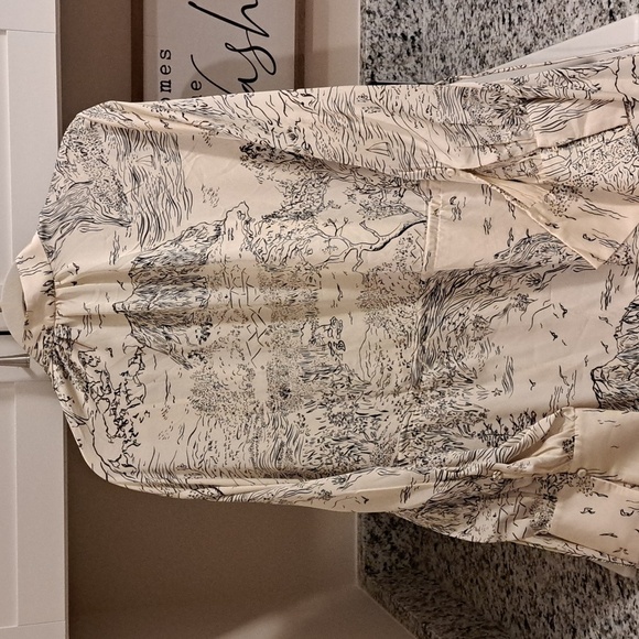 🇺🇸 H&M NWTs Evening Party Dress Maxi V-neck Tie Waist Side Slit Shiny LS - Picture 11 of 12